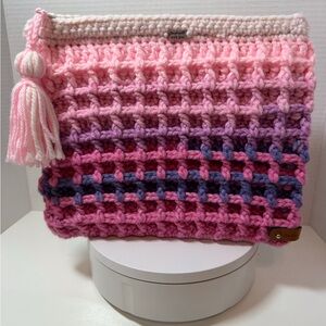 Pink and Purple Crochet  large pouch